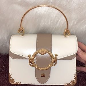 White / Gold crossbody mini bag